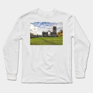 Fountains Abbey North Yorkshire art. English countryside Long Sleeve T-Shirt